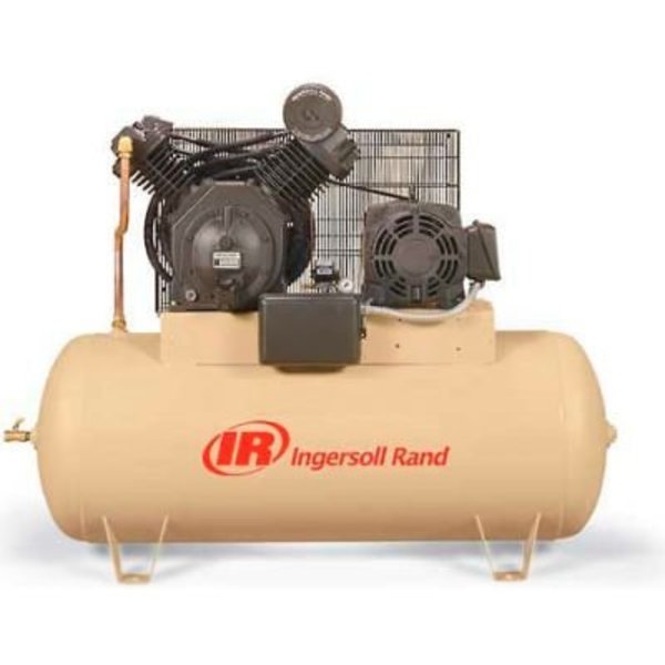 Ingersoll Rand Co Ingersoll Rand 2545E10-V, 10HP, Two-Stage Compressor, 120 Gal, Horiz., 175 PSI, 35 CFM, 3-Phase 200V 45465705